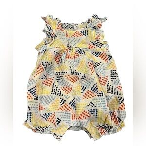 Splendid 6M romper white soft muslin-like cotton w/dot design sleeveless